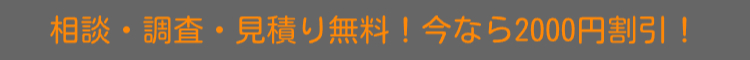 相談調査見積もり無料！今なら最大２０％オフ！