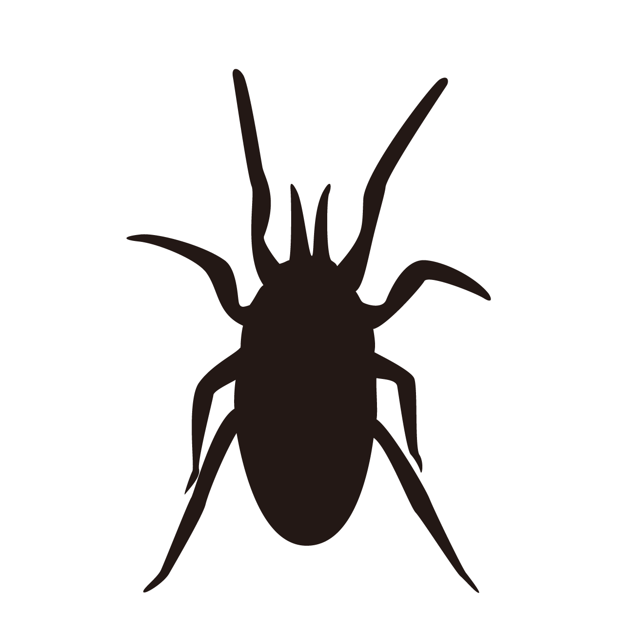 害虫のシルエット（ゴキブリを代表として使用）